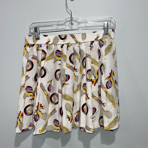 Pleated Navy Paisley Print Skirt by Liz Sport